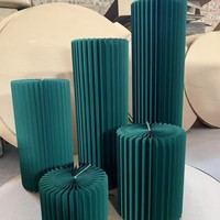 Ensemble de présentoirs pliables en carton nid d'abeille coloré pour la plantation printanière, colonnes en papier, support à gâteaux et fleurs pour décorations de fêtes et mariages