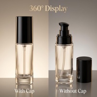 Flacon pompe cosmétique vide en verre de 30 ml pour crème BB, maquillage, fond de teint liquide