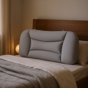 Coussin de tête de lit en tissu gris clair, 39,4 pouces, rectangulaire, ergonomique, pour lecture et repos au lit - Product Image 2