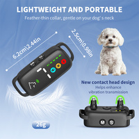 Tize Neuerscheinung MINI Farbdisplay Wiederaufladbares IPX6 Wasserdichtes Piepton-Vibrations-Schock-Bellkontroll-Halsband für Alle Hunde