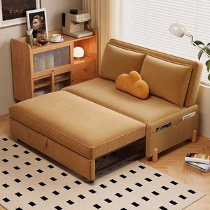 Armless <b>Folding</b> <b>Sofa</b> Bed Dual Purpose Solid Wood Pull Out Multifunctional Telescopic <b>Sofa</b> For Small Living Room Study - Product Image 1