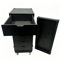 Boîte de rangement OEM entièrement noire avec 6 tiroirs en bois de 433*555*152 mm et un couvercle frontal