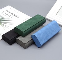 Étui rigide pour lunettes homme/femme en cuir PU, portable, anti-écrasement, pliable, pochette de rangement pour lunettes de soleil