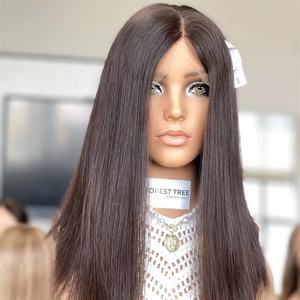 Timide meilleure qualité perruques de cheveux humains européens Mini couche HD Lace Top perruque juive pour les femmes cuticule aligné - Product Image 1