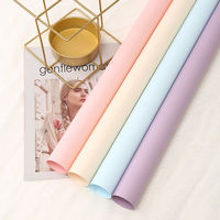 Style coréen couleur unie premier amour élégant enduit papier imperméable Macaron fleur Bouquet papier d'emballage cadeau matériel d'emballage