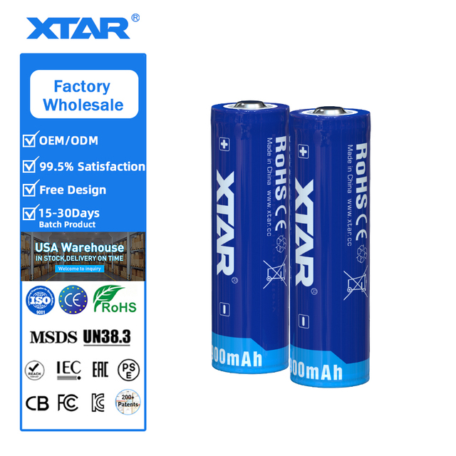 XTAR New Generation High Quality Rechargeable Protected 3.6V 21700 4900mAh INR 21700 Lithium Ion Battery for Flashlight