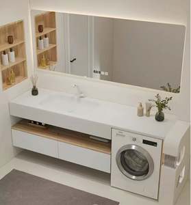 Modern <b>Light</b> Cream Wind Internet Celebrity Split Hanging Type Laundry Room Cabinet <b>Vanities</b> for Apartment - Product Image 5