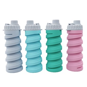Silicone Folding Water Bottle 500ml Portable Collapsible Travel Mug Unisex Foldable <b>Drinkware</b> - Product Image 1