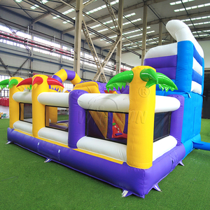 WINSUN <b>Inflatable</b> Tropical Bouncy Castle with Slide PVC Waterproof CE Certified for Kids Party Amusement Park Custom Logo - Product Image 4