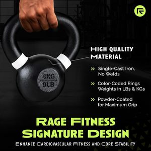 CZFIT 4-40 KG Professional Vinyl Coated Kettle-bell <b>Strength</b> <b>Training</b> Powder Coated Cast Iron Kettle-bell for Gym & Home - Product Image 4