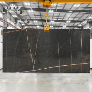 Goldtop Stone Customized Shape and Size Standard Project Lau ren Black <b>Gold</b> Marble Stone <b>Side</b> <b>Tables</b> with Power Supply for Home - Product Image 3