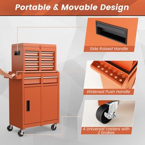 Armoire à outils roulante à 5 tiroirs avec étagère supérieure et roulettes pour <span class=keywords><strong>garage</strong></span> et atelier - Product Image 1