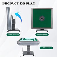 Table de Mahjong Électrique Pliable Topperfun Moderne Entièrement Automatique pour 4 Joueurs avec Roues, Prise US AC110-120V, Usage Domestique