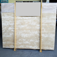 Dalle de marbre en travertin super beige d'Italie Dalle murale en porcelaine aspect marbre