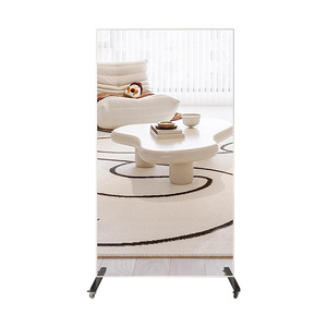 Çıkarılabilir tam boy vücut ayna büyük boy dikdörtgen ayakta ayna ile tekerlek zemin ayakta boy aynası oturma odası için - Product Image 3