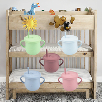 Série populaire RTS – Vente directe usine – Tasse d'apprentissage souple et sûre pour bébés de 12 ans et plus – Gobelet anti-fuite en silicone