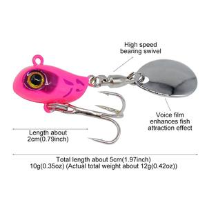 Spinnerbait <span class=keywords><strong>VIB</strong></span> 10g à roulement haute vitesse, leurre spinner à queue métallique avec film sonore - Product Image 4