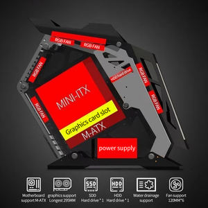 Boîtier de <span class=keywords><strong>PC</strong></span> <span class=keywords><strong>Gamer</strong></span> Lovingcool OEM Factory en verre trempé, tour de <span class=keywords><strong>PC</strong></span> <span class=keywords><strong>Gamer</strong></span> M-ATX/ITX avec ventilateur RGB - Product Image 5