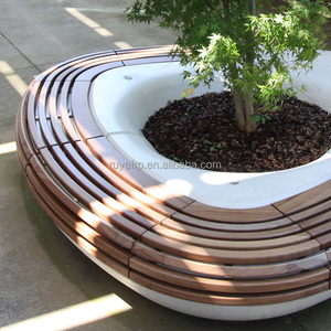 Decoración de Interior de calle al aire libre, muebles urbanos, Salón paramétrico, Banco de árbol redondo de madera con plantas - Product Image 5