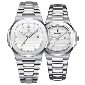 Relojes <span class=keywords><strong>de</strong></span> Pareja POEDAGAR 613 / 789 / 708 Plateados, Azules y Verdes, Reloj <span class=keywords><strong>de</strong></span> Cuarzo <span class=keywords><strong>de</strong></span> Acero Inoxidable para Mujer y Hombre, Reloj para Hombre para Enamorados - Product Image 3