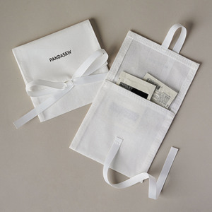 PandaSew Custom Logo <b>White</b> Cotton <b>Envelope</b> Jewelry Bag for Ring Earring Bracelet Necklace Hairpin Packaging Jewelry Pouch - Product Image 2