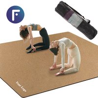 Tapis de yoga en liège naturel, liège et caoutchouc naturels, antidérapant, écologique, logo personnalisé pour studio de yoga et pratique à domicile