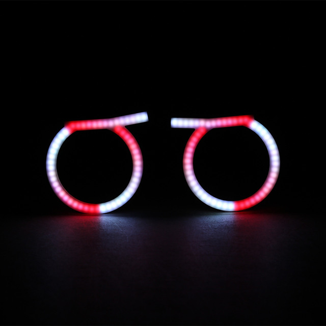 High Density LED Angry Eyes halo Ring Multicolor Chasing DRL Light for Car Decoration Accessories