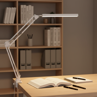 Lampe de bureau LED moderne en aluminium, télescopique, à bras long réglable, flexible, pliable, simple, à intensité variable, pour une protection oculaire