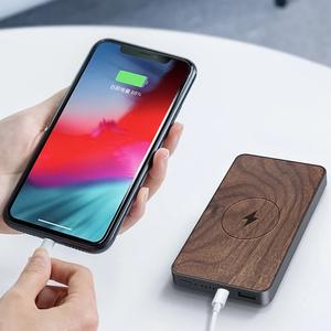 <span class=keywords><strong>Chargeur</strong></span> sans fil en bois 10000mah Power bank fabriqué en bois et en métal avec un design mince unique - Product Image 5