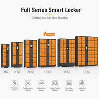 Casier intelligent à 24 compartiments avec accès par code-barres, RFID, empreinte digitale et PIN pour le stockage sécurisé de sacs et colis dans les lieux publics
