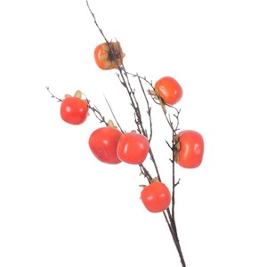 Branche de kaki artificielle Jessie, orange rougeâtre, 7 têtes, pour décoration maison et hôtel, plante fruitière simulée - Product Image 5