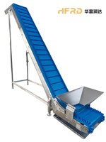 HFRD Lebensmittelgeeigneter Edelstahlrahmen Schrägförderer Trichter Vertikaler Aufzug Langlebiger Modularer Gurt Ölabweisend