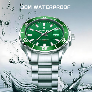 Reloj de Cuarzo para Hombre Bangwei, Esfera Verde, Correa de Acero Inoxidable, Resistente al Agua 10 Bar, Diseño Clásico - Product Image 4