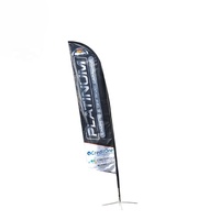 Drapeau de plage personnalisé en fibre de verre télescopique avec logo imprimé sur tissu non tissé – Offre promotionnelle pour publicité
