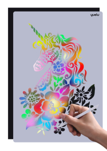 YUELU Lot de papier à gratter <span class=keywords><strong>A4</strong></span> en gros, thème animaux, pour bricolage avec gabarit de peinture - Product Image 5