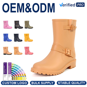 Bottes <span class=keywords><strong>de</strong></span> <span class=keywords><strong>pluie</strong></span> légères en PVC pour femmes, imperméables, mi-mollet, chaussures d'extérieur d'été, chaussures <span class=keywords><strong>de</strong></span> jardin, antidérapantes - Product Image 1