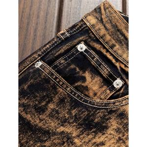 Men's Premium Jeans Loose Casual Sport Pants Straight Hole Vintage Pencil Style Solid <b>Denim</b> <b>Fabric</b> for Autumn Winter Summer - Product Image 5