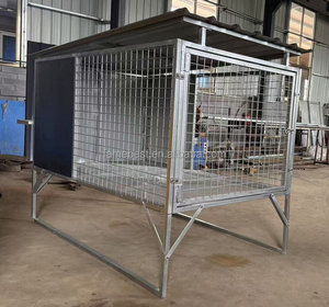 Chenil pour chien de luxe en acier galvanisé, fermé, avec serrure à bouton, écologique, pour usage extérieur, boîte surélevée pour protéger votre chien - Product Image 2