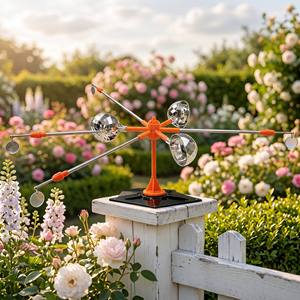 Éloigne-oiseaux solaire 360° °   Répulsif anti-pigeons, <span class=keywords><strong>corbeaux</strong></span> et moineaux rotatif avec alarmes sonores, <span class=keywords><strong>effaroucheur</strong></span> d'oiseaux pour verger, vignoble, jardin - Product Image 1