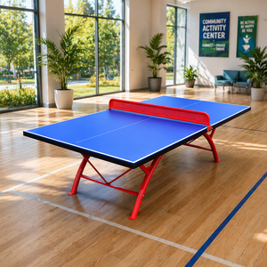 <span class=keywords><strong>Table</strong></span> de ping-<span class=keywords><strong>pong</strong></span> d'extérieur haut de gamme, <span class=keywords><strong>table</strong></span> de tennis de jardin stabilisée, plateau imperméable, support incurvé épaissi - Product Image 1