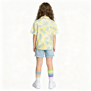 Camiseta de Manga Corta con Estampado de Hojas Tropicales de Princesa para Niños, Disfraz de Halloween para Niños Unisex - Product Image 4