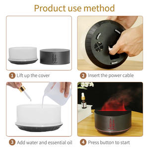 Diffuseur d'arômes JCSY 0,5-1L, humidificateur ultrasonique d'huiles essentielles noir avec motif blé pour la maison et le bureau - Product Image 5