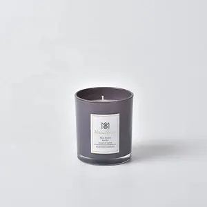 Venda quente de velas de vidro de luxo personalizadas, fragrância caseira, logotipo de velas de cera de soja perfumadas de luxo a granel