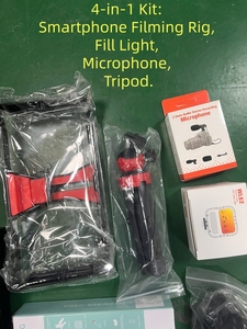 Kit vidéo 4-en-1 pour <span class=keywords><strong>smartphone</strong></span> - Cage de téléphone + Lumière d'appoint LED + Micro + Trépied pour créateurs de contenu YouTube TikTok Vlogging Live - Product Image 6