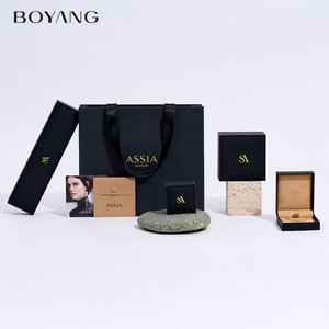 Scatola Regalo per Gioielli Boyang Personalizzata con Logo, Lussuosa Confezione Nera per Anelli, Collane, Bracciali e Orecchini - Product Image 4