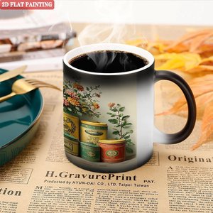 Mug vierge noir givré 11oz en céramique, tasse thermosensible changeant de couleur - Product Image 5