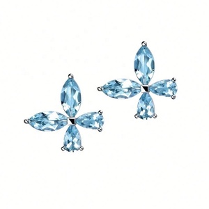 Ensemble collier et boucles d'oreilles papillon en zircon de haute qualité pour filles, plaqué rhodium, argent 925, cadeau pour fête, mariage, fiançailles, anniversaire - Product Image 3