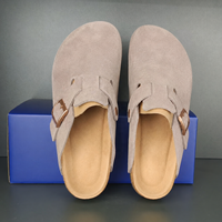 Mules et sabots en cuir véritable à bout fermé, pantoufles plates respirantes, doublure confortable, chaussures d'extérieur tendance pour femmes et hommes – Direct Usine