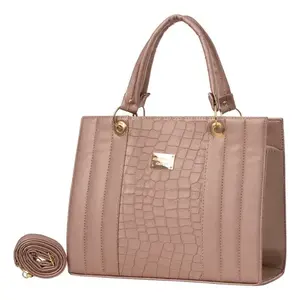 Sac cabas pour femme Fana Mabel, motif crocodile, cuir microfibre, quincaillerie dorée, style minimaliste, usage quotidien - Product Image 1