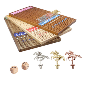 <span class=keywords><strong>Juego</strong></span> de Mesa de Carreras de Caballos, Acabado en Madera Maciza Gruesa, <span class=keywords><strong>Juego</strong></span> de Carreras de Caballos con 11 Caballos de Metal - Product Image 1